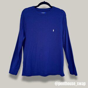 Men's Polo Ralph Lauren Blue Thermal Long Sleeve, Size L